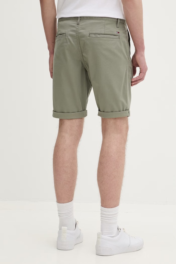 Oblečenie Tommy Jeans šortky pánske bavlnené s elastanom DM0DM22852 zelená
