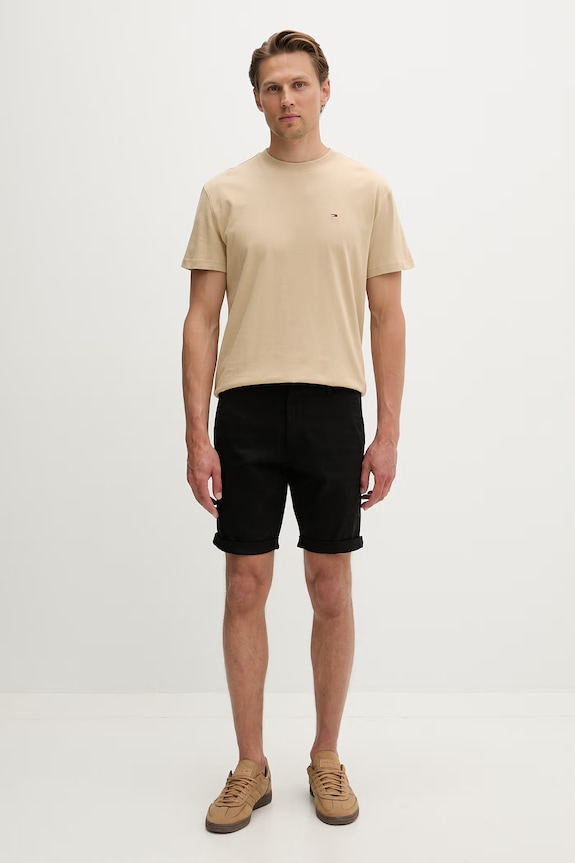 Tommy Jeans σορτς Ανδρικά βαμβακερά με ελαστάν DM0DM22852 μαύρο SS26