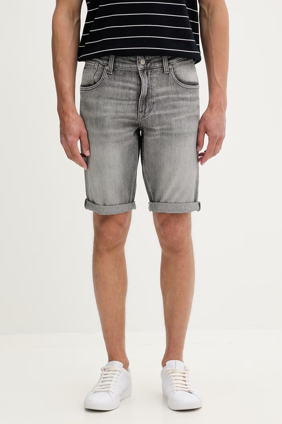 Tommy Jeans szorty męskie bawełniane z elastanem szary DM0DM22975