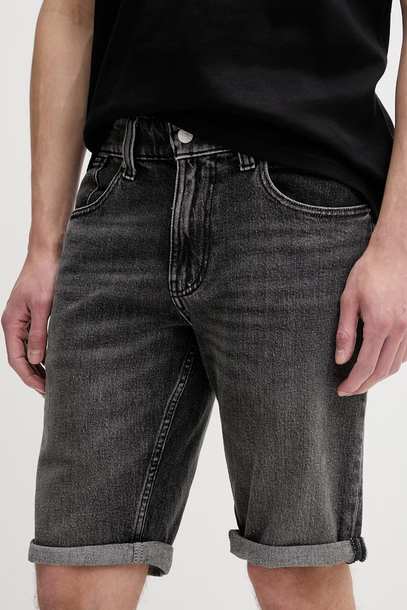Tommy Jeans šortky pánske s bavlnou sivá DM0DM22976
