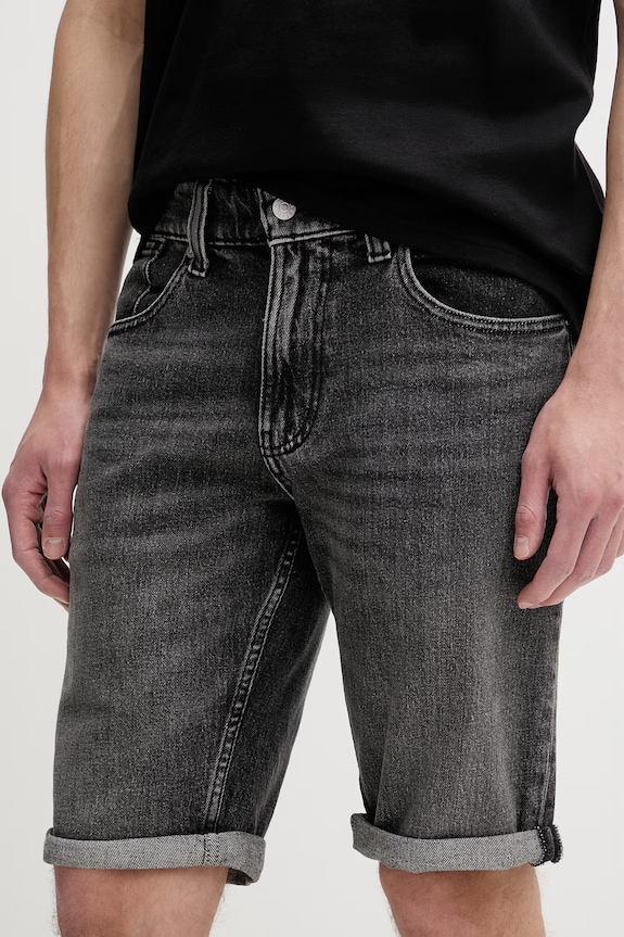 Tommy Jeans šortky pánske s bavlnou sivá DM0DM22976