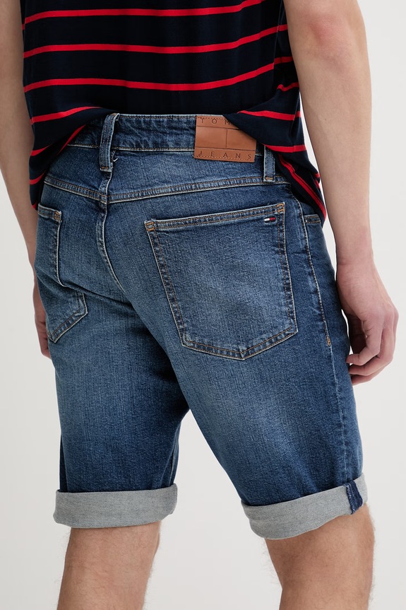 Oblečenie Tommy Jeans šortky pánske rifľové DM0DM22980 tmavomodrá