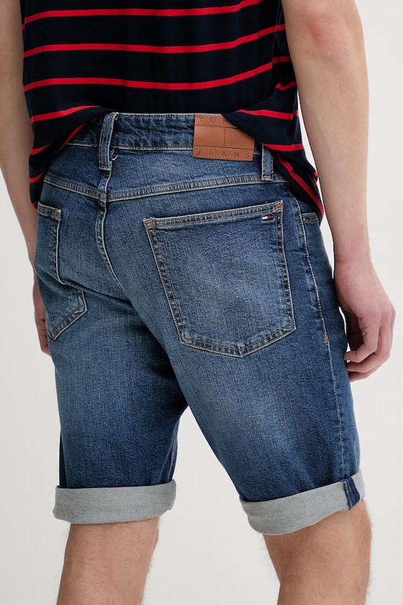 Oblečenie Tommy Jeans šortky pánske rifľové DM0DM22980 tmavomodrá