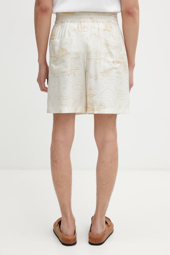 Clothing Maison Kitsuné Men's shorts with viscose QM01402WW9103 beige