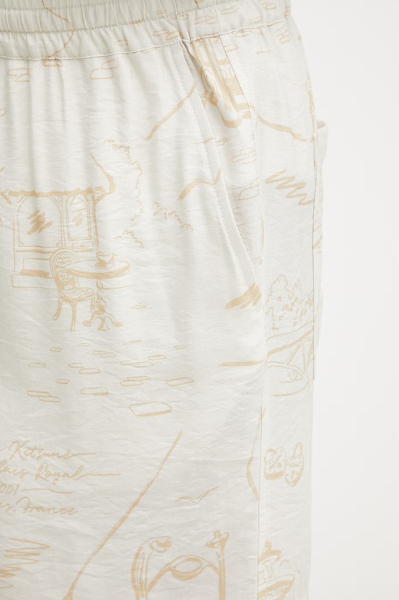 Maison Kitsuné Men's shorts with viscose beige QM01402WW9103