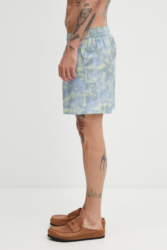 Maison Kitsuné Pantaloni scurți de baie pentru bărbați QM01407WQ4087 albastru SS26