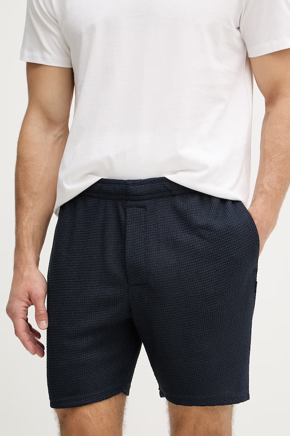 Calvin Klein šortky pánske s viskózou tmavomodrá LV00NM2987