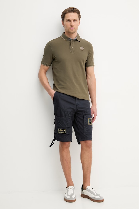 Aeronautica Militare szorty męskie bawełniane BE0041UCT01122 granatowy SS26