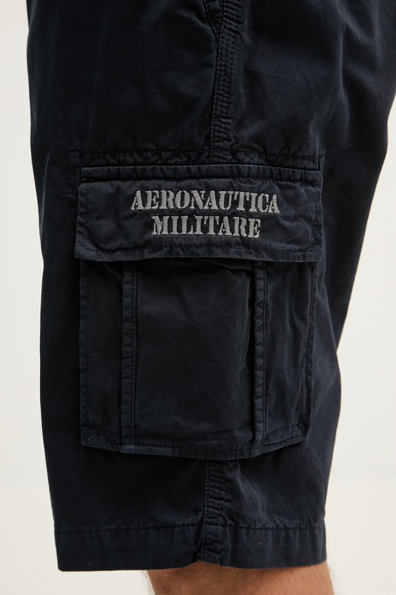 Aeronautica Militare Cargo kratke hlače muške pamučne mornarsko plava BE0066UCT01122