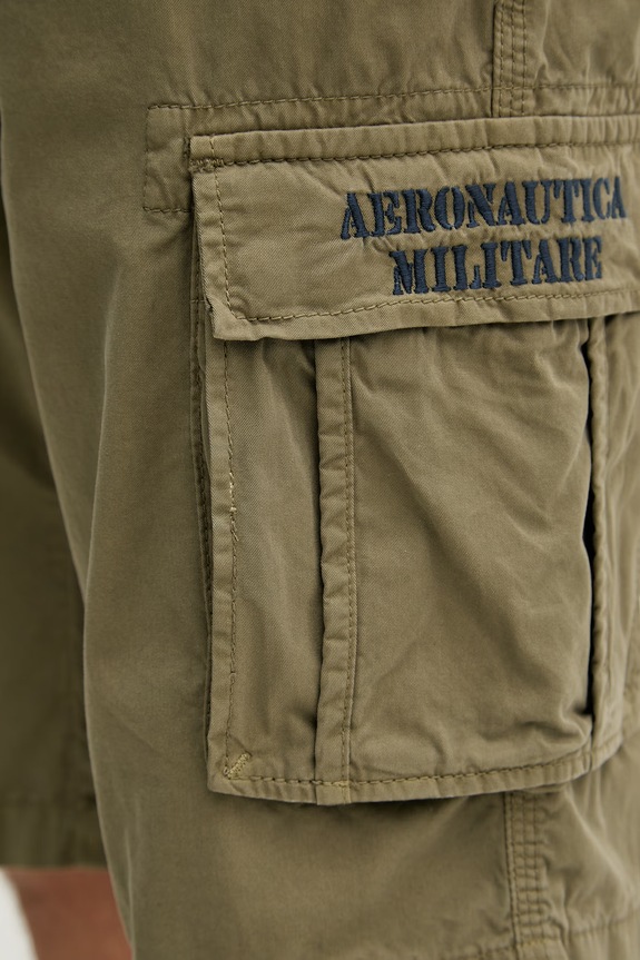 Aeronautica Militare cargo kratke hlače za muškarce od pamuka zelena BE0066UCT01122