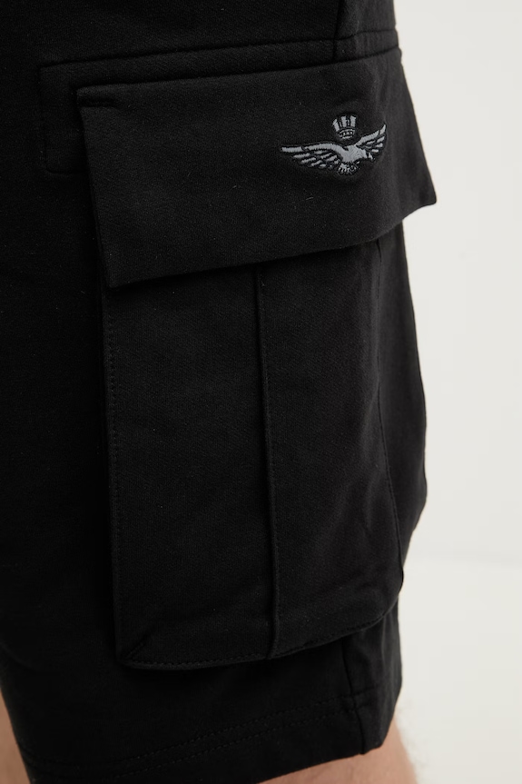 Къс панталон Aeronautica Militare черен BF0031UF00674
