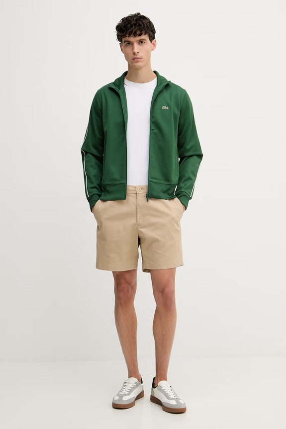 Lacoste szorty męskie bawełniane z elastanem GH2324 beżowy SS26