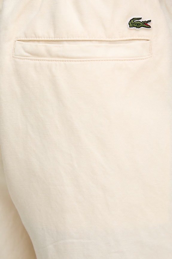 Lacoste pantaloncini da uomo con lino beige GH2628