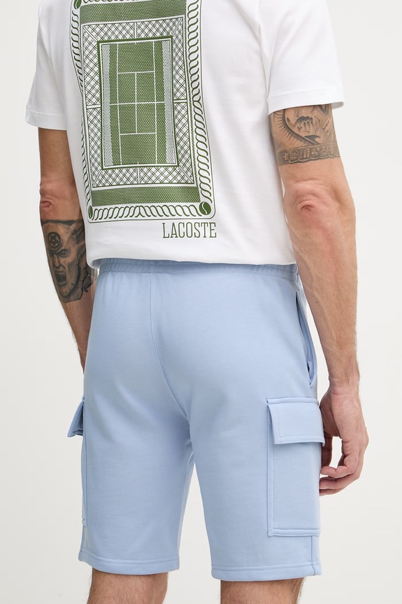 Îmbrăcăminte Lacoste pantaloni scurți de trening bărbați din bumbac GH9743 albastru