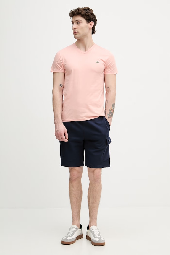 Lacoste pantaloni scurți de trening bărbați din bumbac GH9743 bleumarin SS26