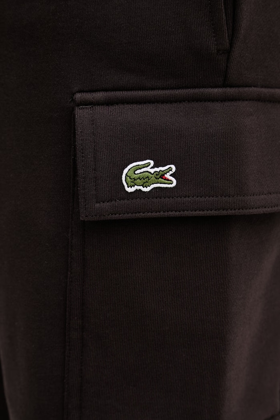 Lacoste pantaloni scurți de trening bărbați din bumbac negru GH9743
