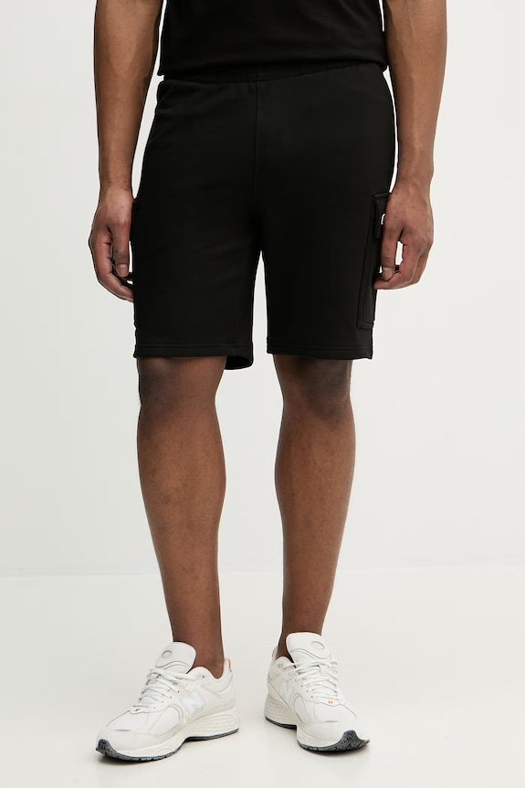 Lacoste pantaloni scurți de trening bărbați de bumbac bumbac negru GH9743