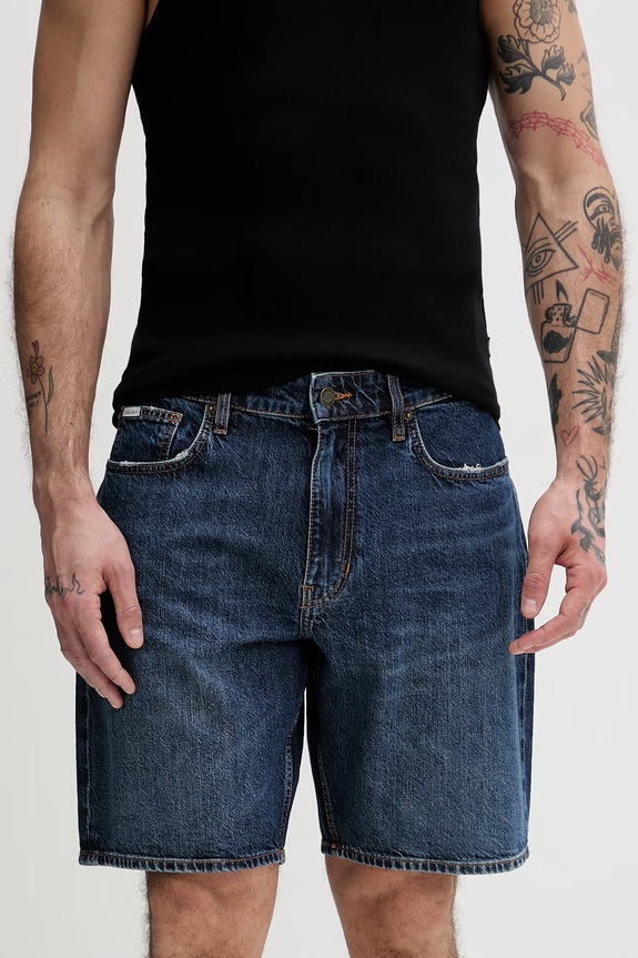 Guess Jeans Pantaloncini da uomo in jeans blu navy M6GD37.D5M5U