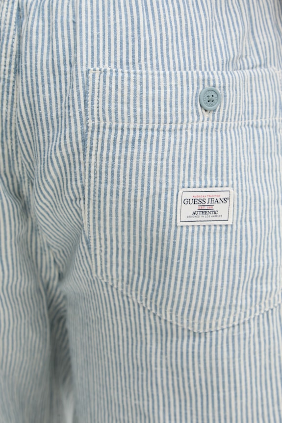 Guess Jeans Pantaloni scurți bărbați cu adaos de in albastru M6GD56.WO551