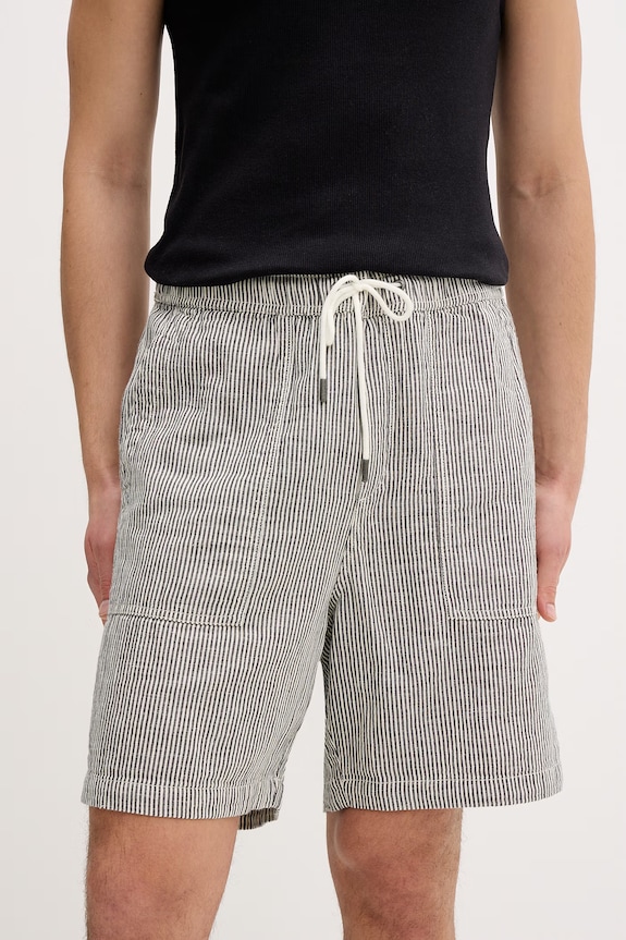 Guess Jeans pantaloni scurți bărbați cu adaos de in gri M6GD56.WO551
