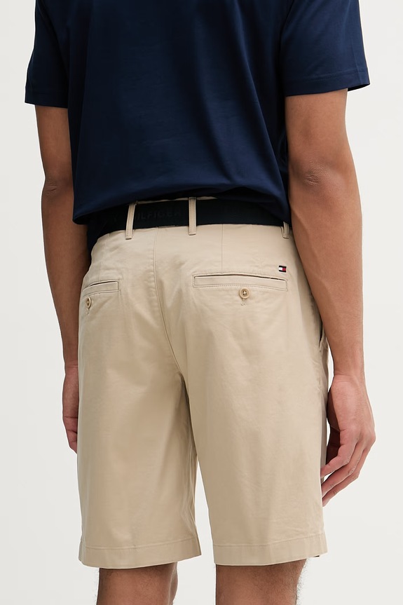 Ρούχα Tommy Hilfiger σορτς ανδρικά βαμβάκι με ελαστάν MW0MW42349 μπεζ