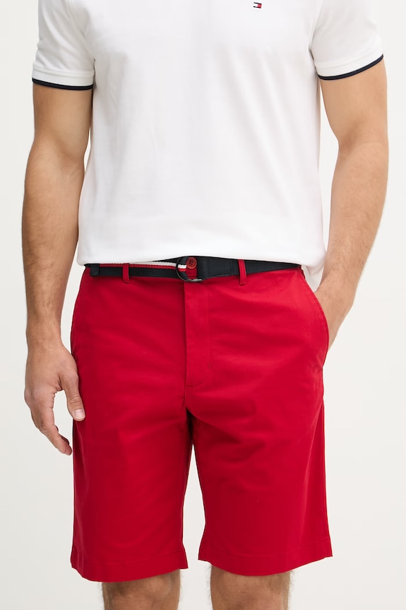Tommy Hilfiger szorty męskie bawełniane z elastanem czerwony MW0MW42349
