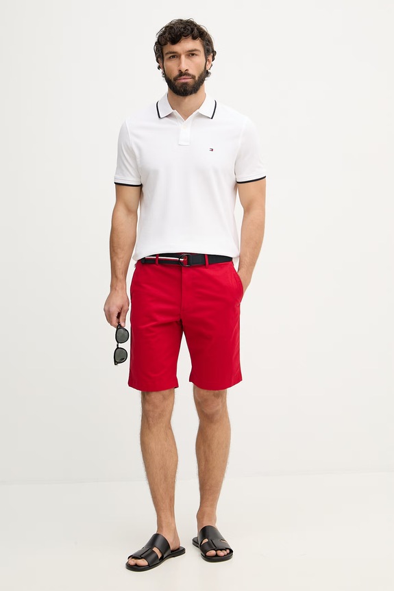 Tommy Hilfiger szorty męskie bawełniane z elastanem MW0MW42349 czerwony SS26