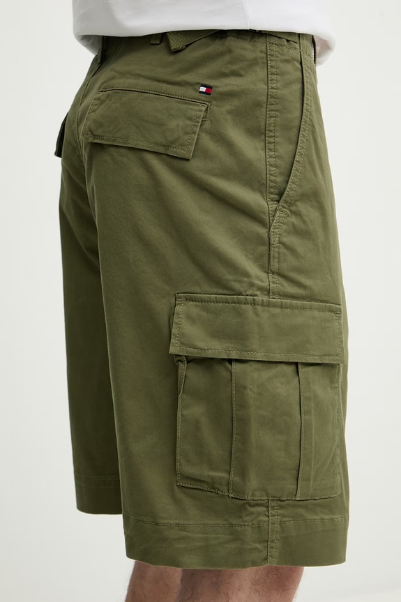 Tommy Hilfiger σορτς cargo Ανδρικά με βαμβάκι πράσινο MW0MW42350