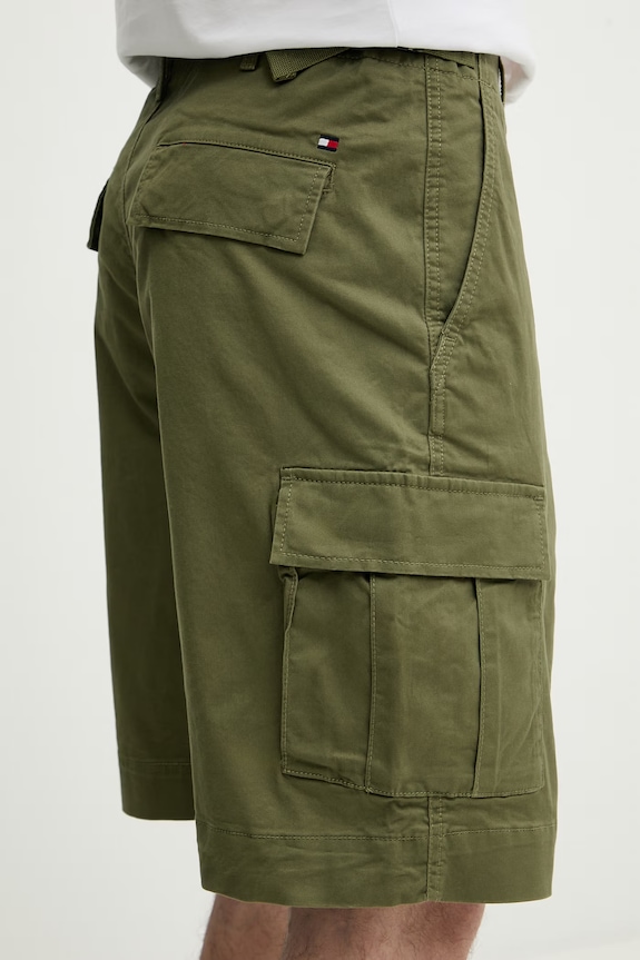 Tommy Hilfiger σορτς cargo Ανδρικά με βαμβάκι πράσινο MW0MW42350