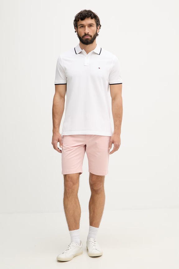 Tommy Hilfiger Kratke hlače za muškarce od pamuka s elastanom MW0MW42351 roza SS26