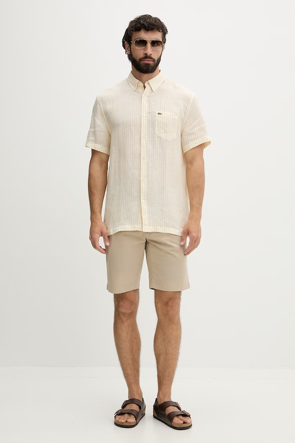 Tommy Hilfiger къс панталон мъжки от памук с еластан MW0MW42351 бежов SS26