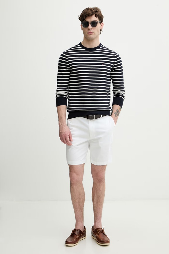 Tommy Hilfiger chino kratke hlače za muškarce od pamuka s elastanom MW0MW42352 bijela SS26