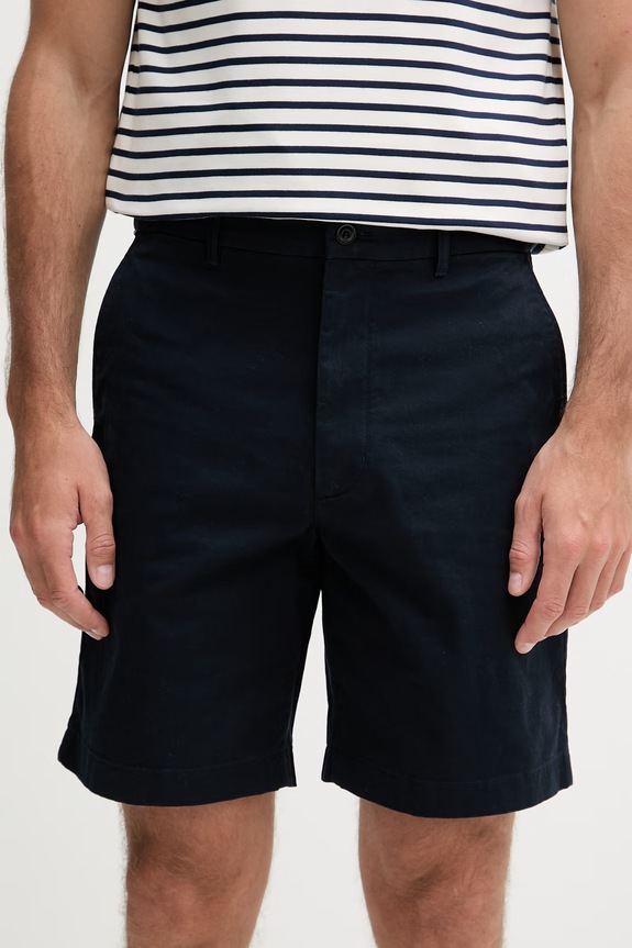 Tommy Hilfiger σορτς chino ανδρικά από βαμβάκι με ελαστάν σκούρο μπλε MW0MW42352