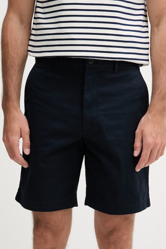 Tommy Hilfiger σορτς chino ανδρικά από βαμβάκι με ελαστάν σκούρο μπλε MW0MW42352