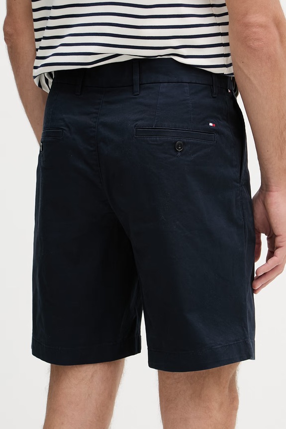Ρούχα Tommy Hilfiger σορτς chino ανδρικά από βαμβάκι με ελαστάν MW0MW42352 σκούρο μπλε