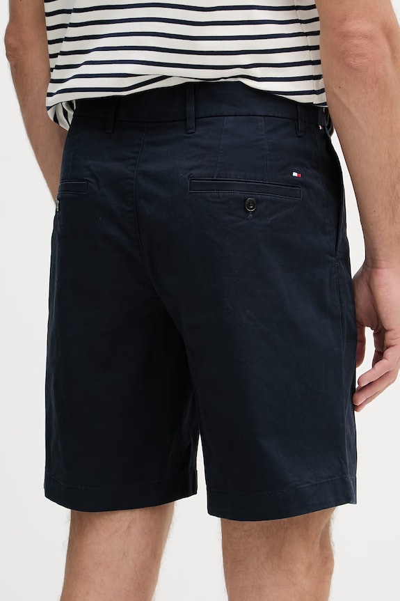 Ρούχα Tommy Hilfiger σορτς chino ανδρικά από βαμβάκι με ελαστάν MW0MW42352 σκούρο μπλε