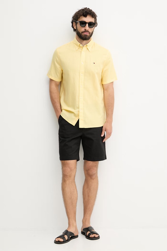 Tommy Hilfiger chino kratke hlače muške od pamuka s elastanom MW0MW42352 crna SS26