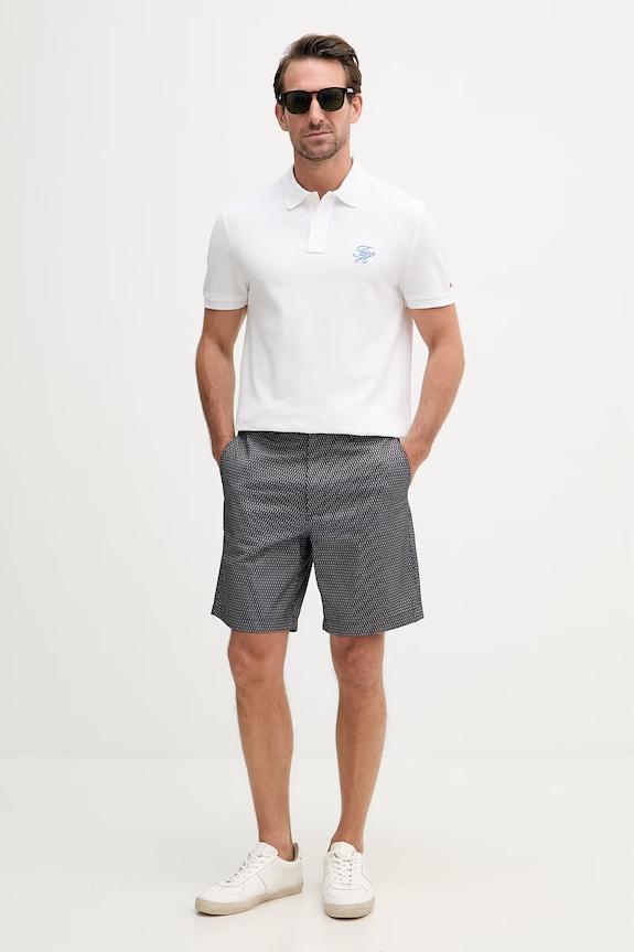 Tommy Hilfiger σορτς Ανδρικά βαμβάκι με ελαστάν MW0MW42353 σκούρο μπλε SS26