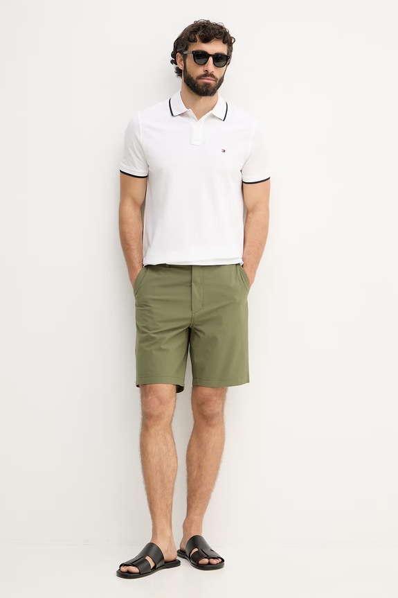 Tommy Hilfiger къс панталон чино мъжки MW0MW42354 зелен SS26