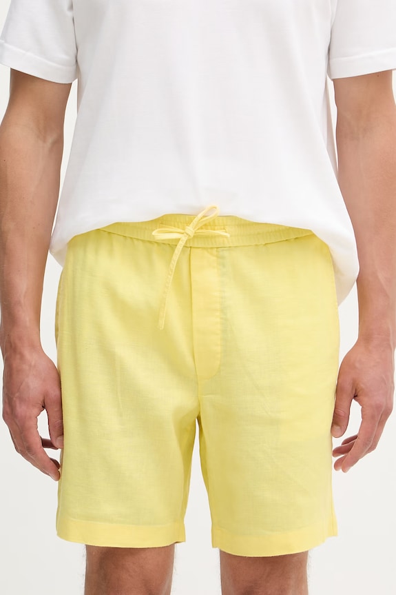 Tommy Hilfiger σορτς Ανδρικά με λινό κίτρινο MW0MW44353