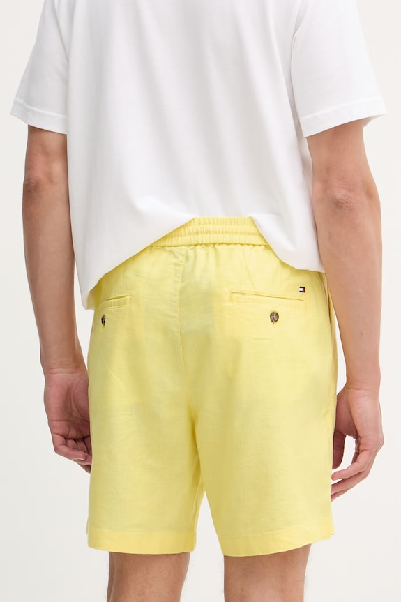 Ρούχα Tommy Hilfiger σορτς Ανδρικά με λινό MW0MW44353 κίτρινο