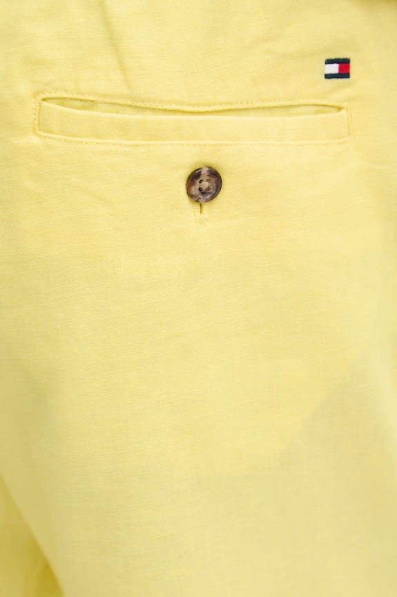 Tommy Hilfiger σορτς Ανδρικά με λινό κίτρινο MW0MW44353