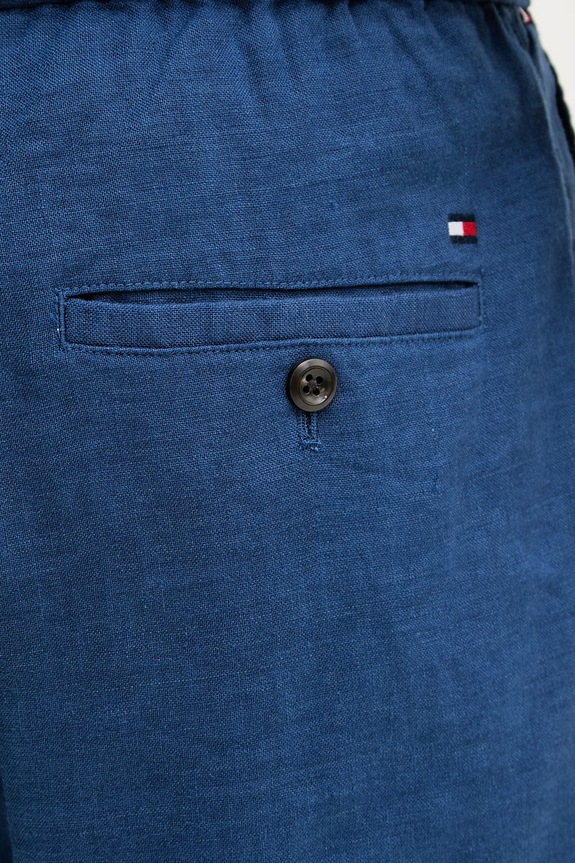 Tommy Hilfiger šortky pánske s ľanom modrá MW0MW44353