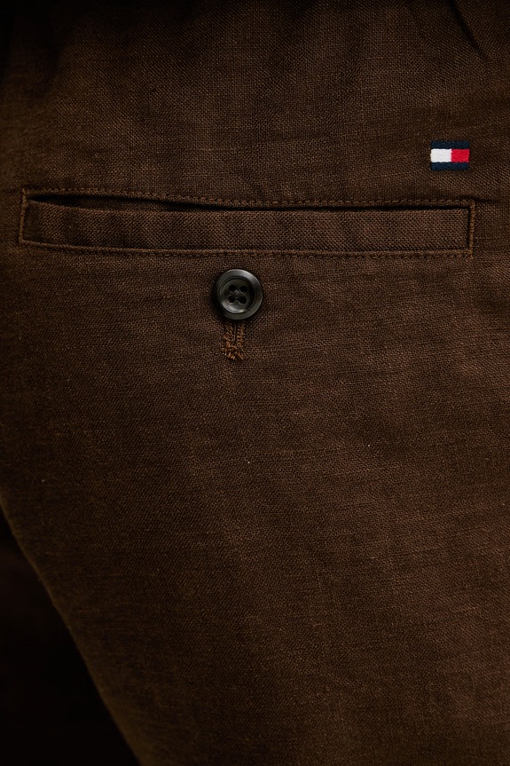 Tommy Hilfiger kratke hlače muške s lanom smeđa MW0MW44353