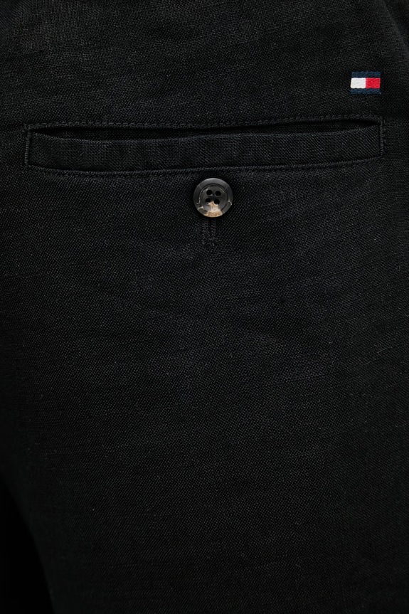 Tommy Hilfiger šortky pánske s ľanom čierna MW0MW44353