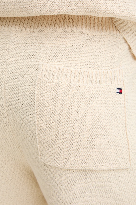 Tommy Hilfiger kratke hlače ženske s pamukom bež MW0MW42797