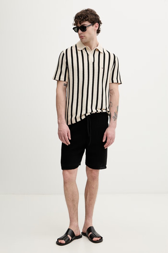 Tommy Hilfiger šortky dámske s bavlnou MW0MW42797 čierna SS26