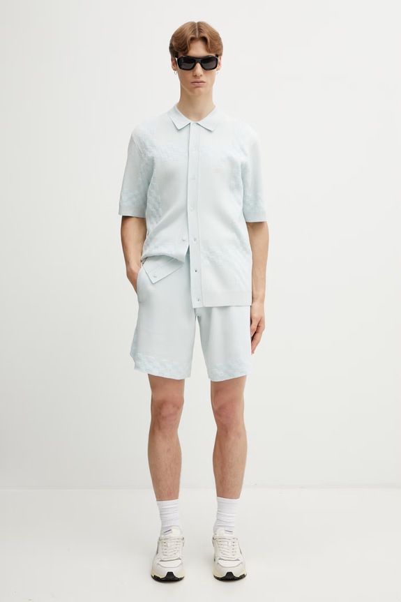 Filling Pieces Resort Shirt pantaloni scurți cu vâscoză pentru bărbați 412672500325.294 albastru