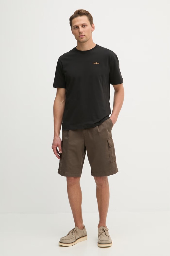 Къс панталон Aeronautica Militare BE0287UCT04331 кафяв SS26