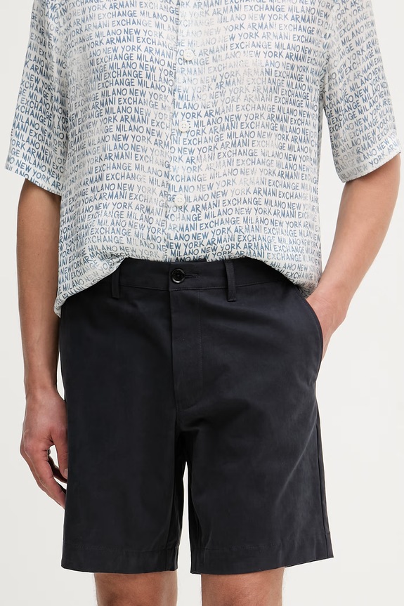 Armani Exchange šortky dámske s bavlnou tmavomodrá XM002099.AF22547